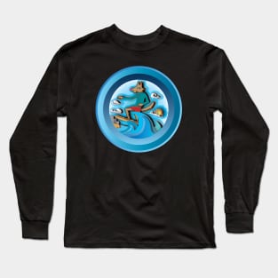 Surfing Werewolf Long Sleeve T-Shirt